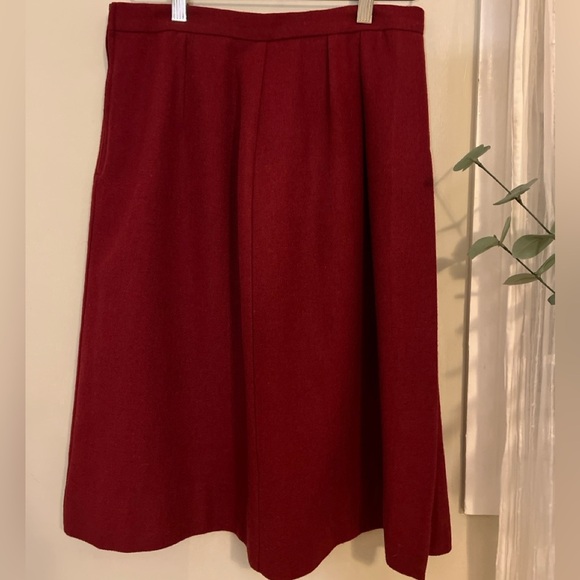 Chic Burgundy A-Line Skirt - Picture 3 of 5